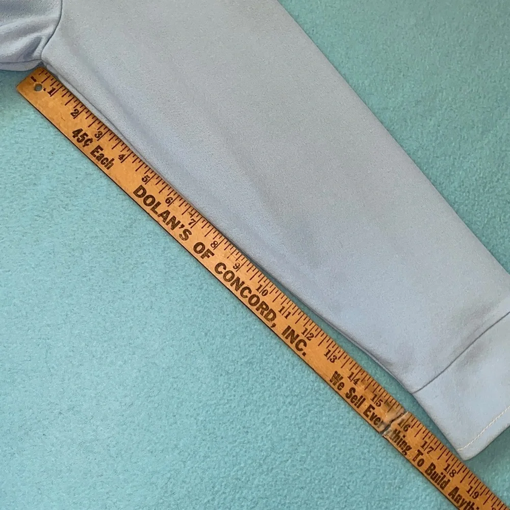 JCPenney 1970’s Flight 1 leisure suit jacket slacks polyester sky blue size 44R